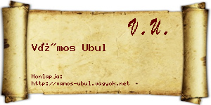 Vámos Ubul névjegykártya